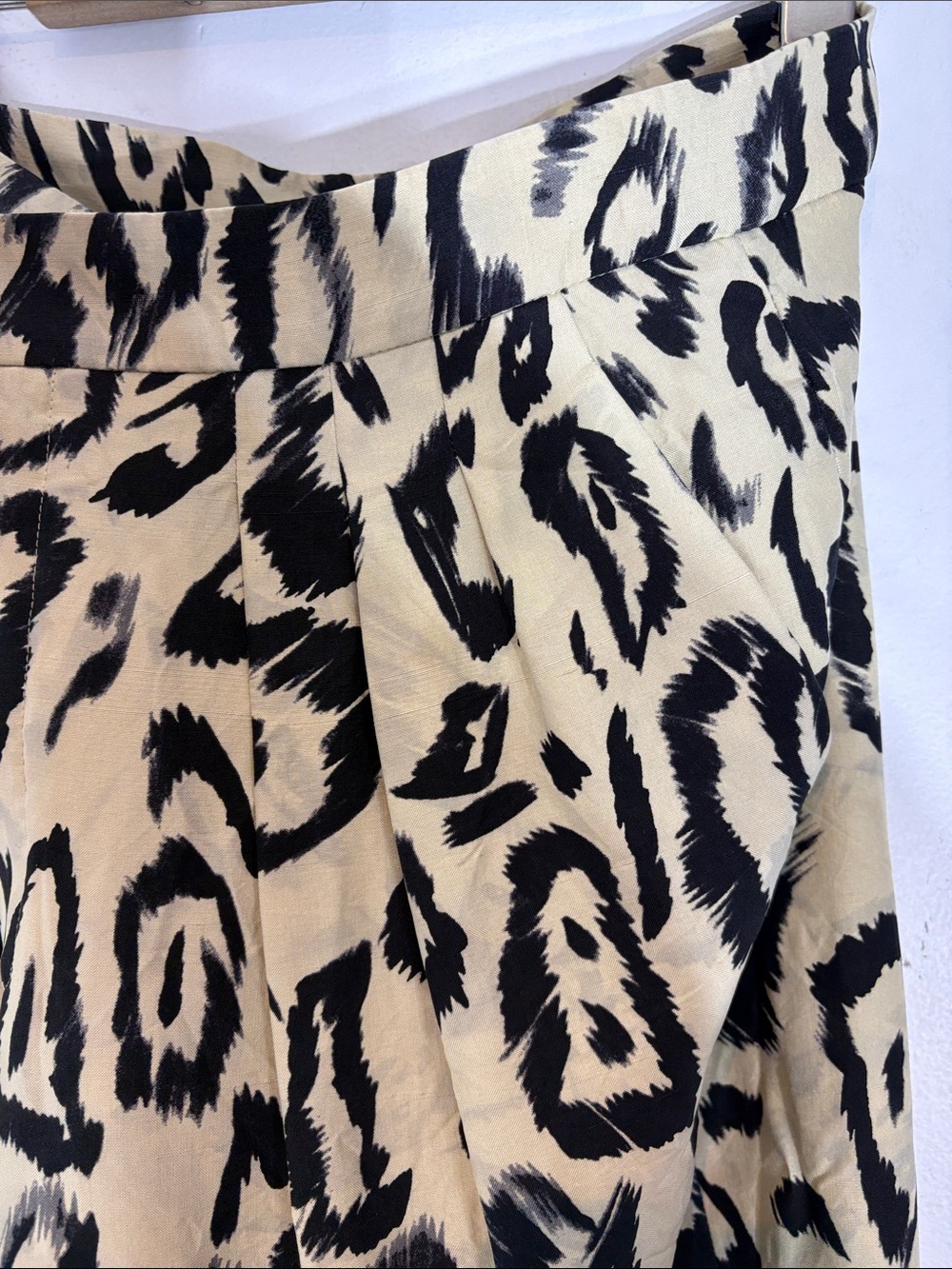 Chloé Leopard Print Pleated Cotton Pants Tapered Ankle Trouser FR42 US10-12 - Picture 12 of 13